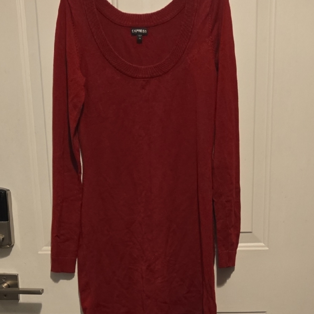 Express Red Long Sleeve Dress